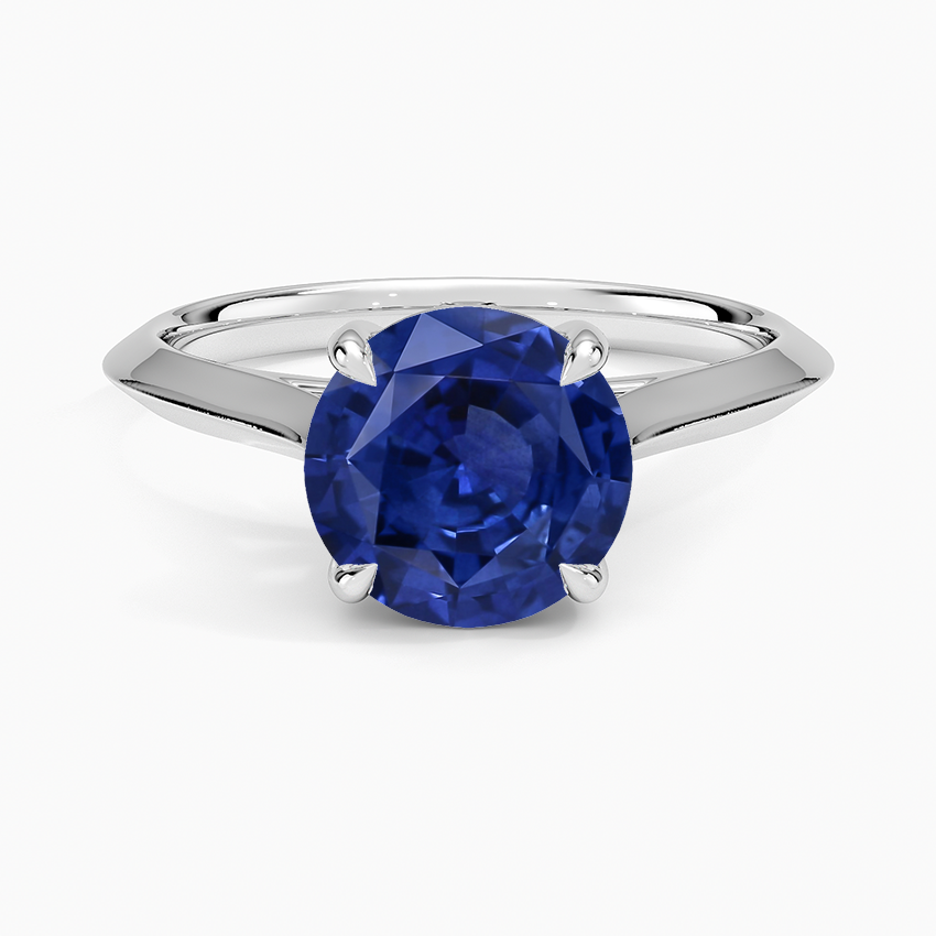 Sapphire Piper Knife Edge Solitaire Ring in 14K White Gold