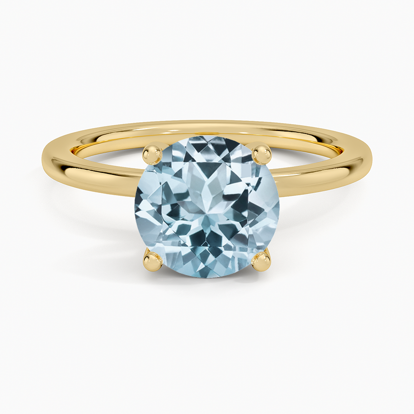 Aquamarine Sydney Perfect Fit Diamond Ring in 18K Yellow Gold