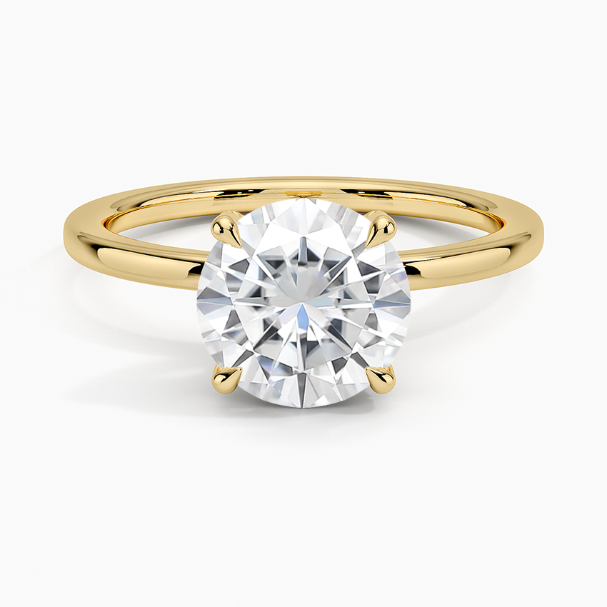 Moissanite Lumiere Diamond Ring in 18K Yellow Gold