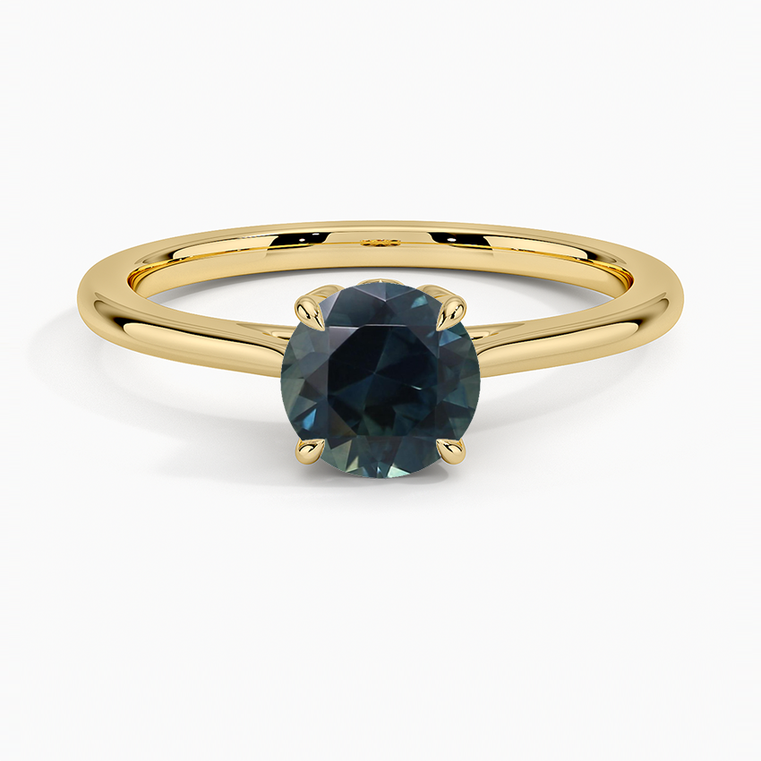 Sapphire Petal 1.5mm Solitaire Ring in 18K Yellow Gold