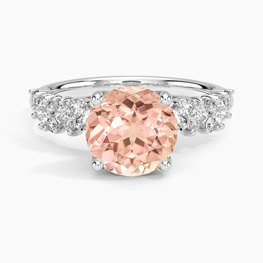 Lab Grown Sapphire Olivetta Diamond Ring in 18K White Gold