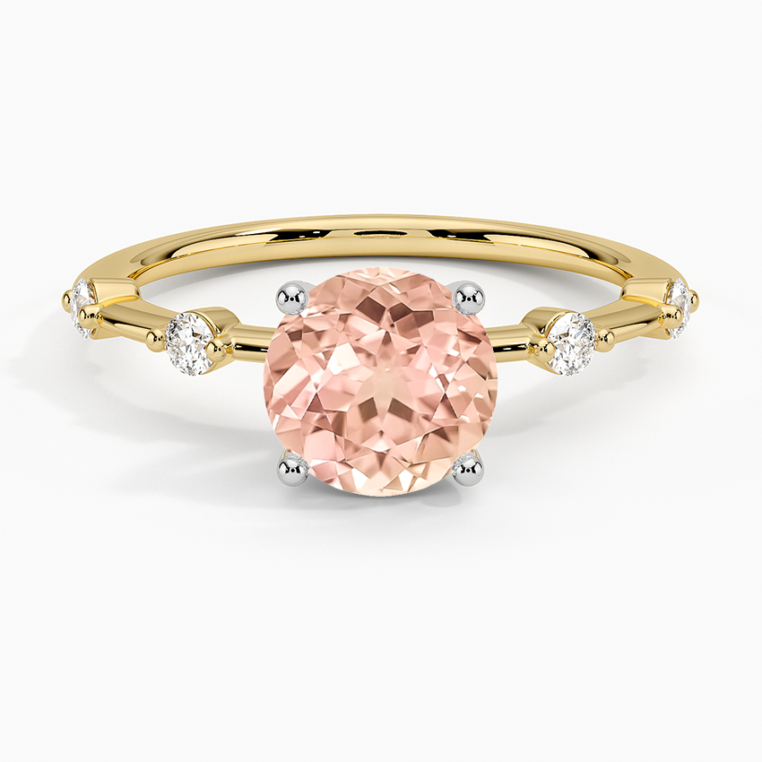 Lab Grown Sapphire Mixed Metal Aimee Diamond Ring in 18K Yellow Gold