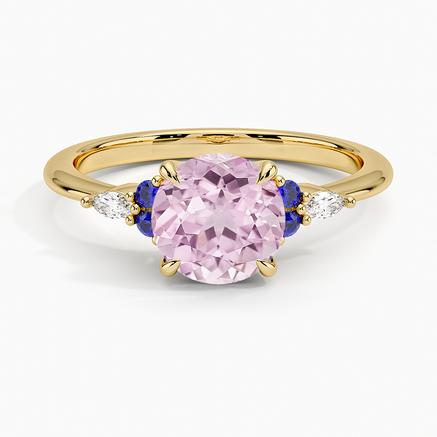 Lab Grown Sapphire Nadia Sapphire and Diamond Ring in 18K Yellow Gold