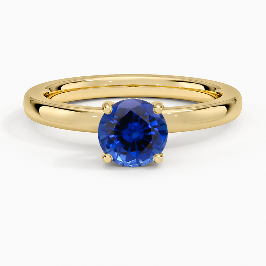 Sapphire Sydney Perfect Fit Hidden Halo 2mm Diamond Ring in 18K Yellow Gold