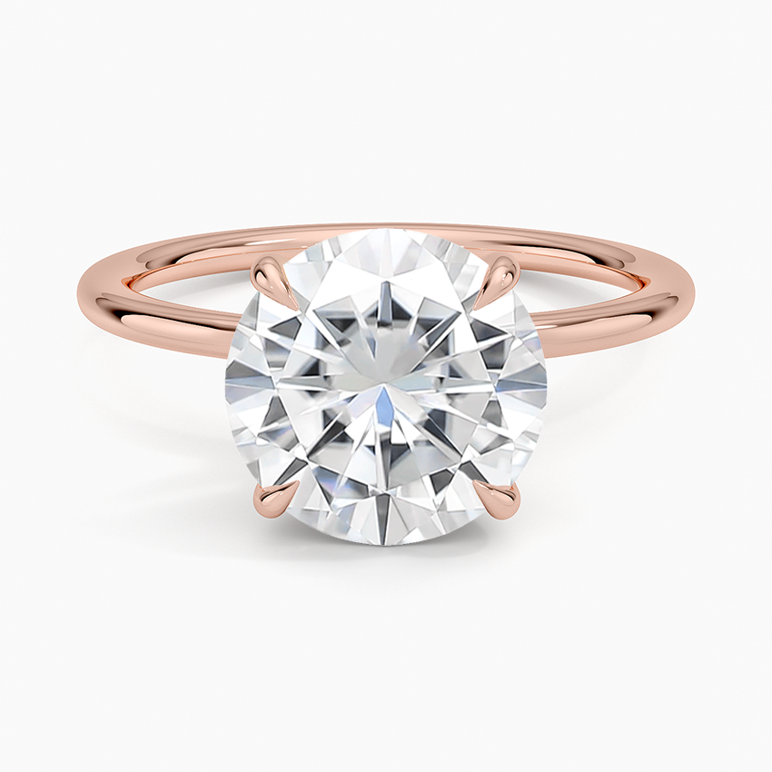 Moissanite Entwined Solitaire Ring in 14K Rose Gold