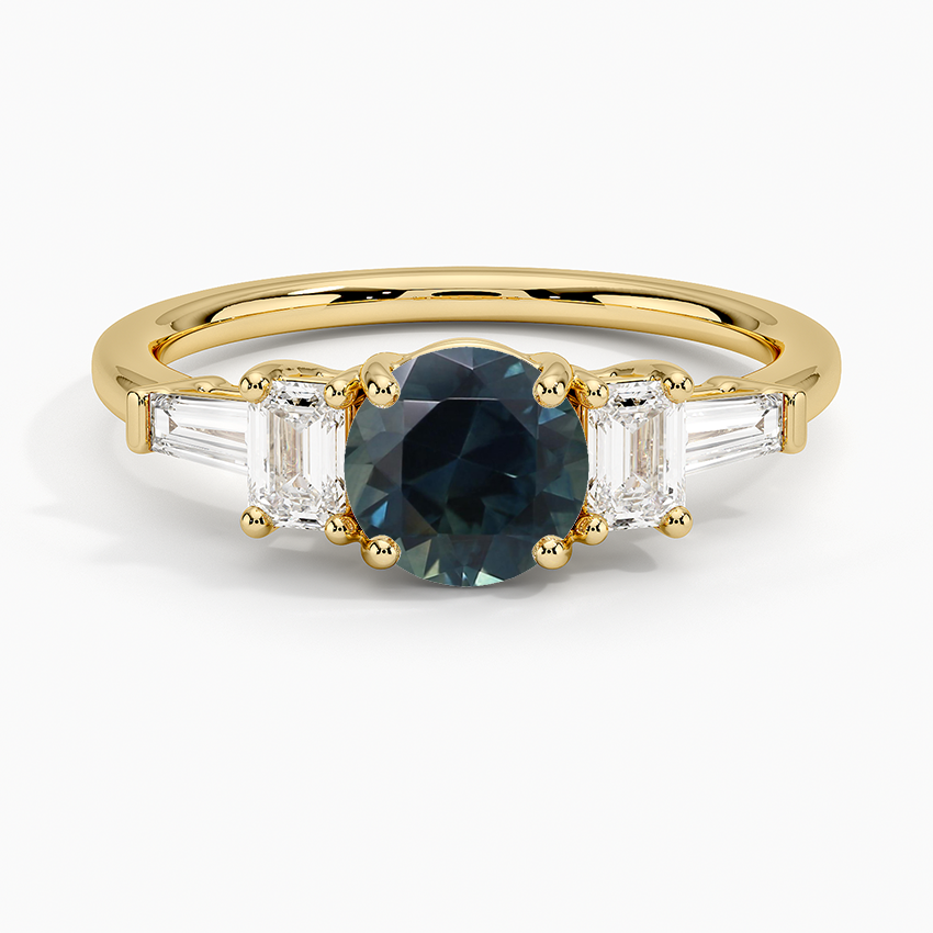 Sapphire Cleo Five Stone Diamond Ring in 18K Yellow Gold