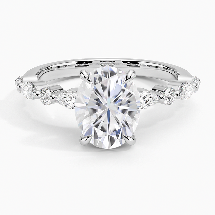 Moissanite Versailles Diamond Ring (1/3 ct. tw.) in 18K White Gold