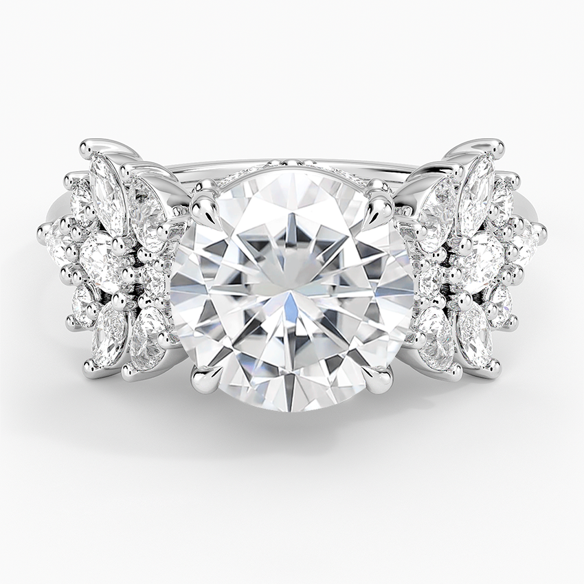 Moissanite Grand Nadia Diamond Ring in 14K White Gold