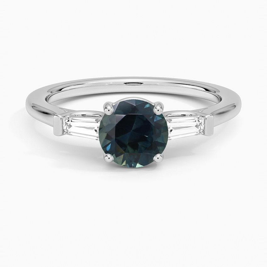 Sapphire Perfect Fit Tapered Baguette Diamond Ring in 18K White Gold