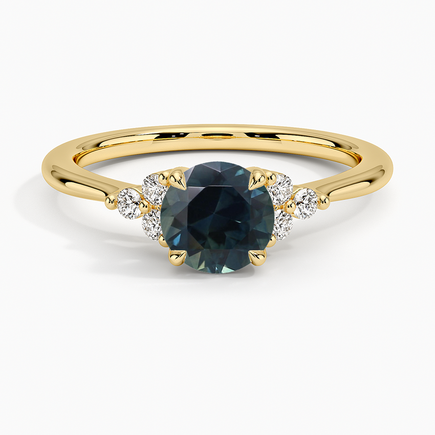 Sapphire Melody Diamond Ring in 18K Yellow Gold