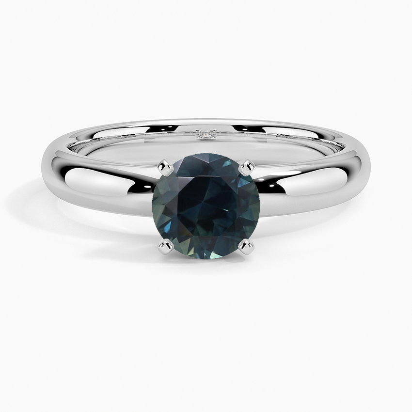 Sapphire Comfort Fit 3mm Ring in 18K White Gold