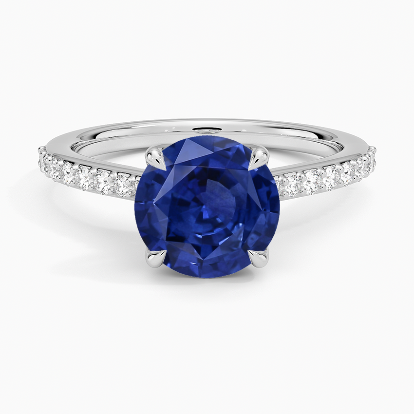 Sapphire Elodie Cathedral Diamond Ring in 14K White Gold