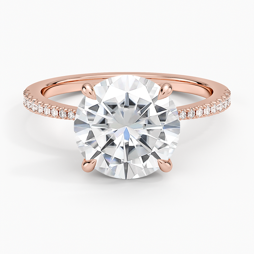 Moissanite Elena Diamond Ring in 14K Rose Gold
