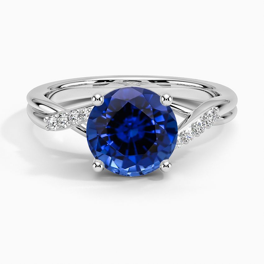 Lab Grown Sapphire Chamise Diamond Ring (1/15 ct. tw.) in 18K White Gold