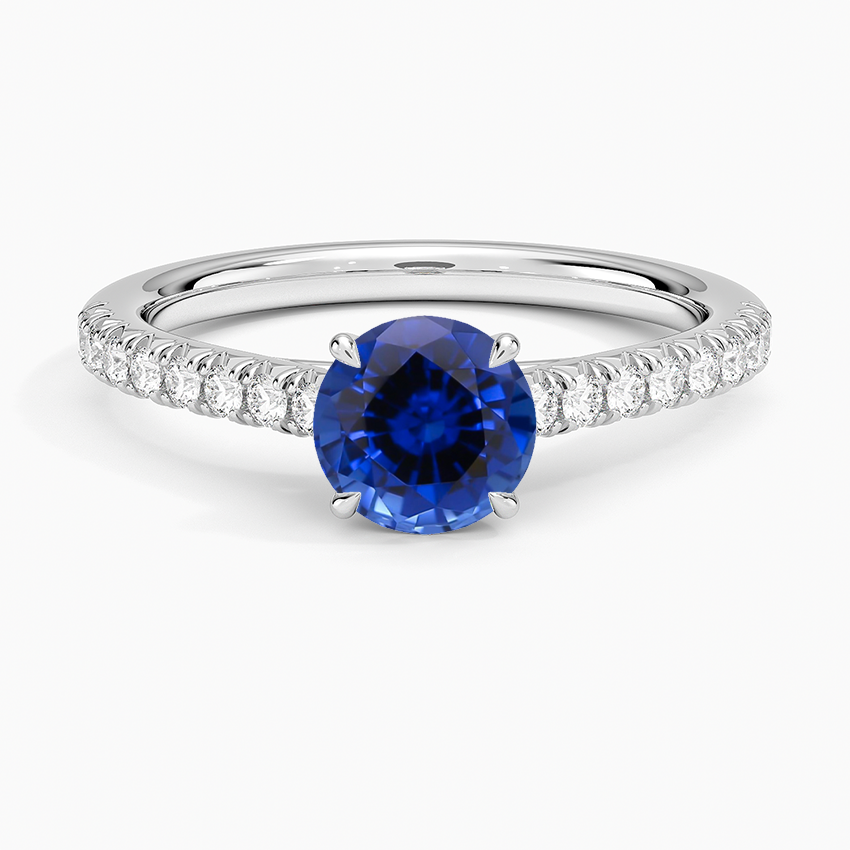 Sapphire Delicate Sienna Diamond Ring in 18K White Gold