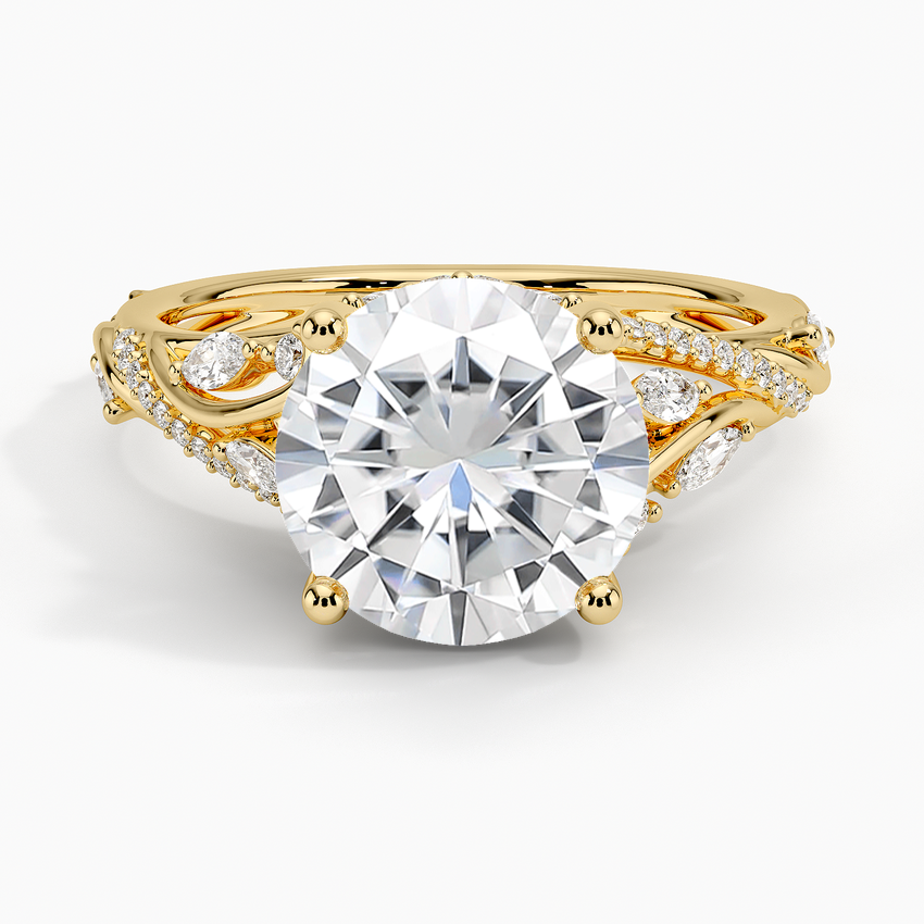 Moissanite Begonia Vine Diamond Ring (1/2 ct. tw.) in 14K Yellow Gold