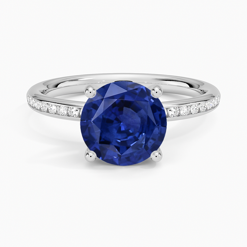 Sapphire Tabitha Channel Set Diamond Ring in 14K White Gold