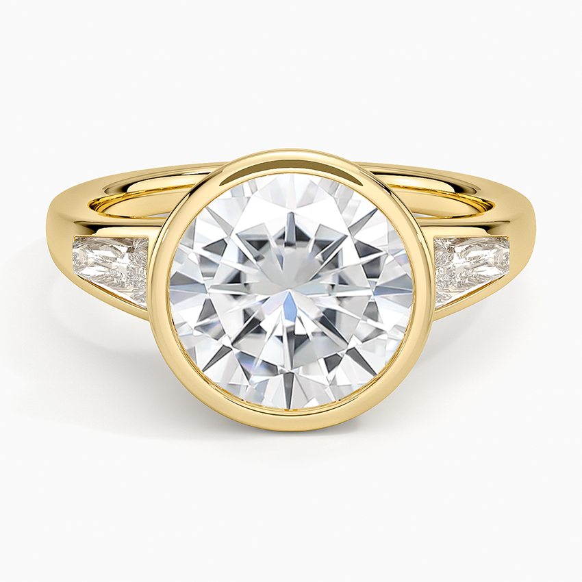 Moissanite Hayes Three Stone Baguette Diamond Ring (1/2 ct. tw.) in 14K Yellow Gold