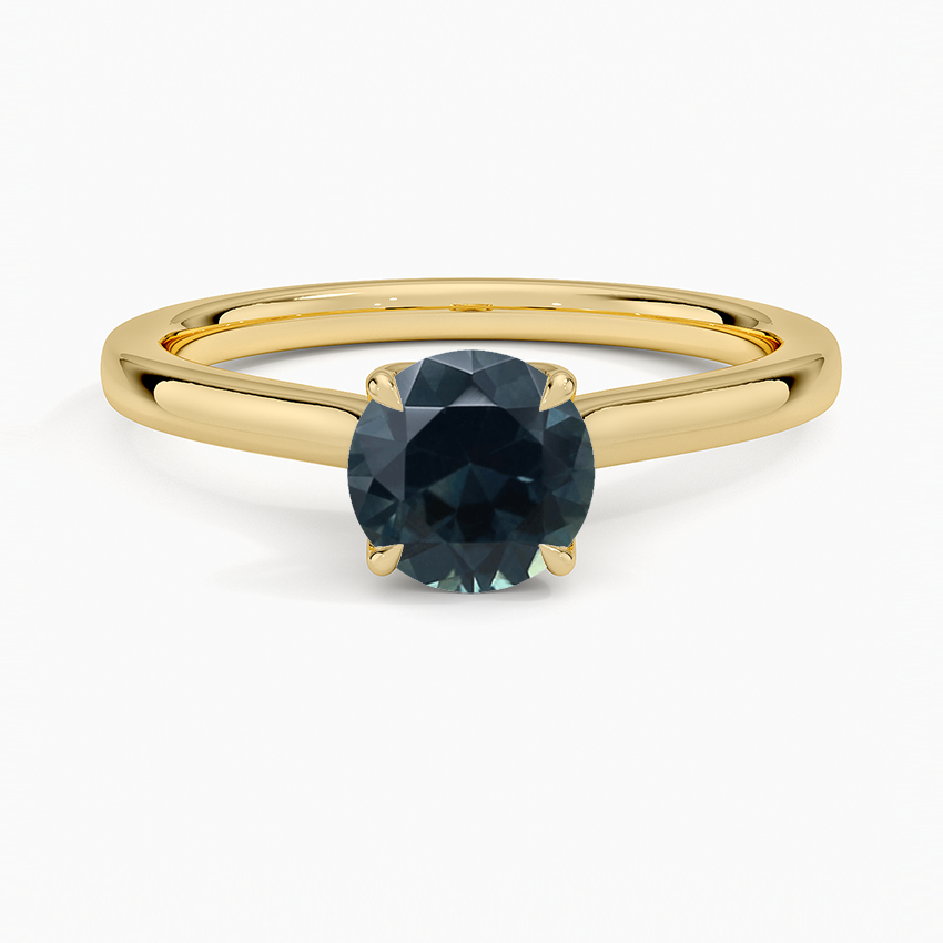 Sapphire Elodie Cathedral Solitaire Ring in 18K Yellow Gold