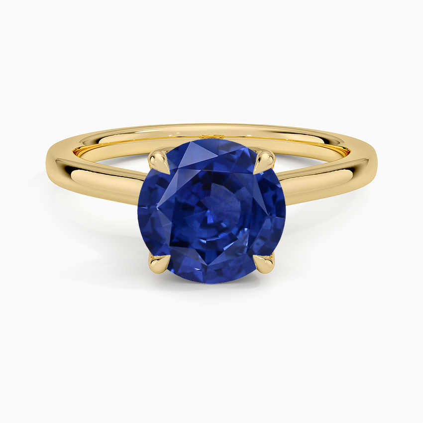 Sapphire Elodie Cathedral Solitaire Ring in 14K Yellow Gold
