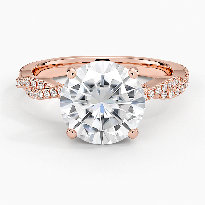 Moissanite Petite Luxe Twisted Vine Diamond Ring (1/4 ct. tw.) in 14K Rose Gold