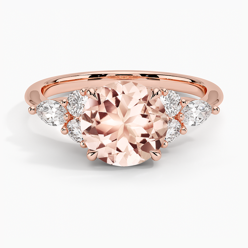 Morganite Luxe Nadia Diamond Ring in 14K Rose Gold