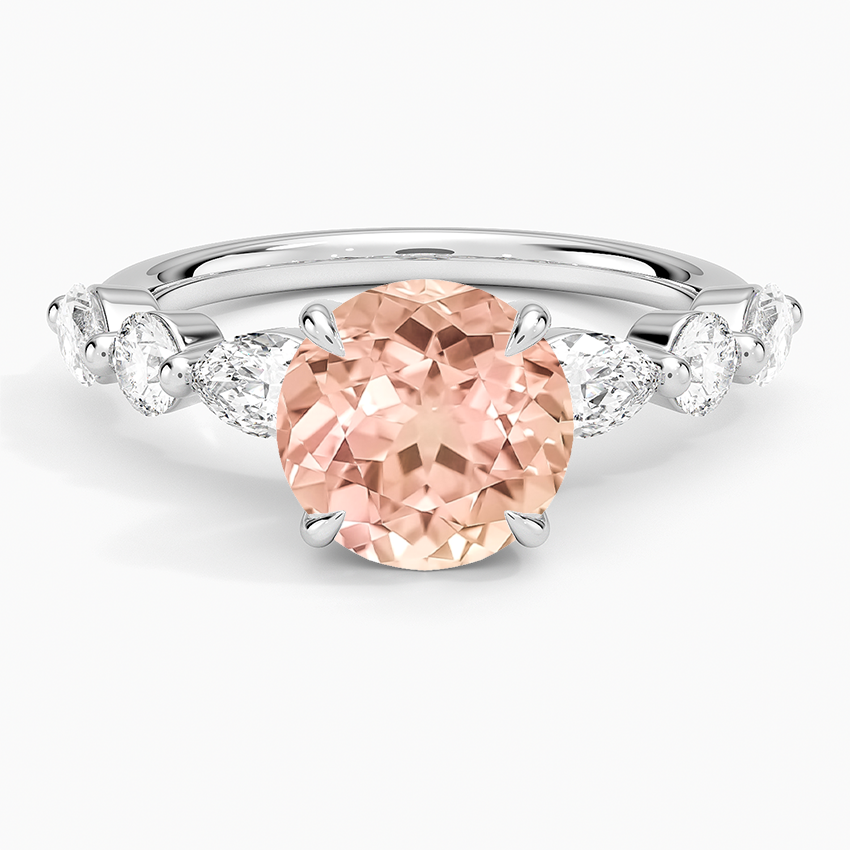 Lab Grown Sapphire Grand Versailles Diamond Ring in 18K White Gold