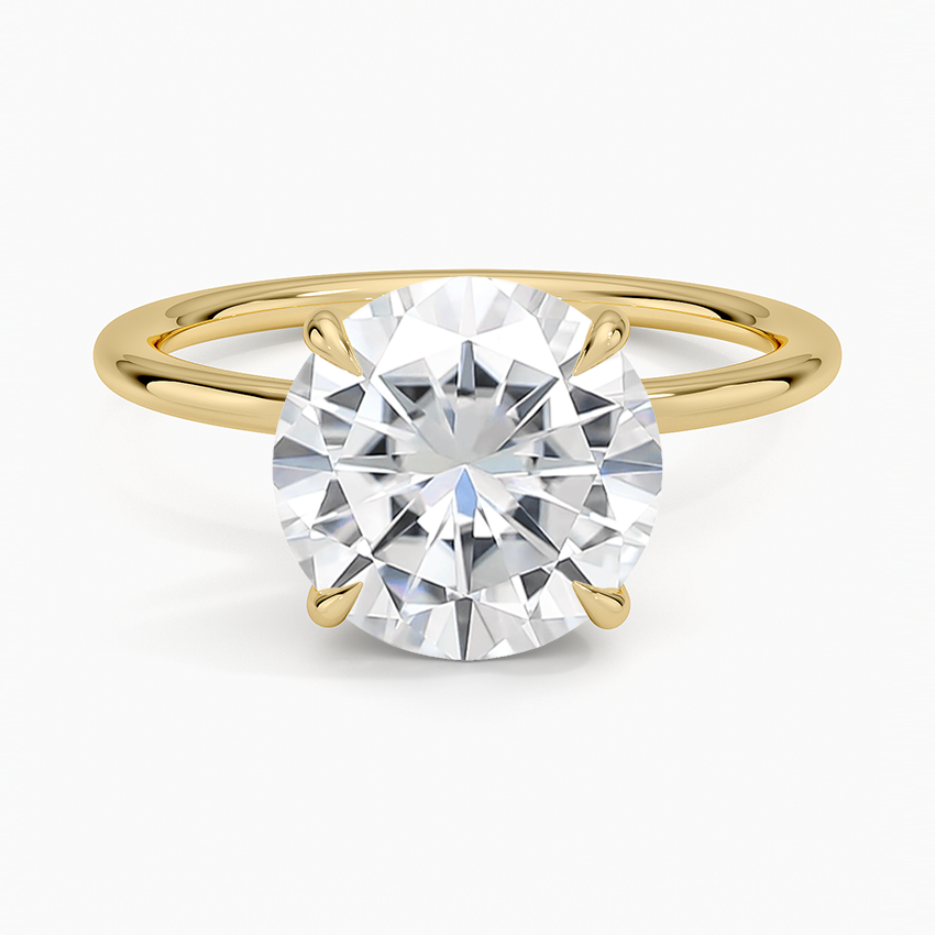 Moissanite Entwined Solitaire Ring in 14K Yellow Gold