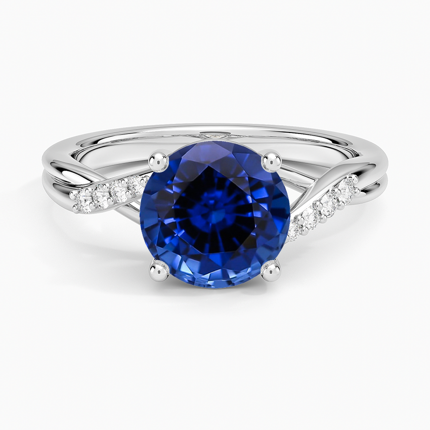 Lab Grown Sapphire Chamise Diamond Ring (1/15 ct. tw.) in 14K White Gold