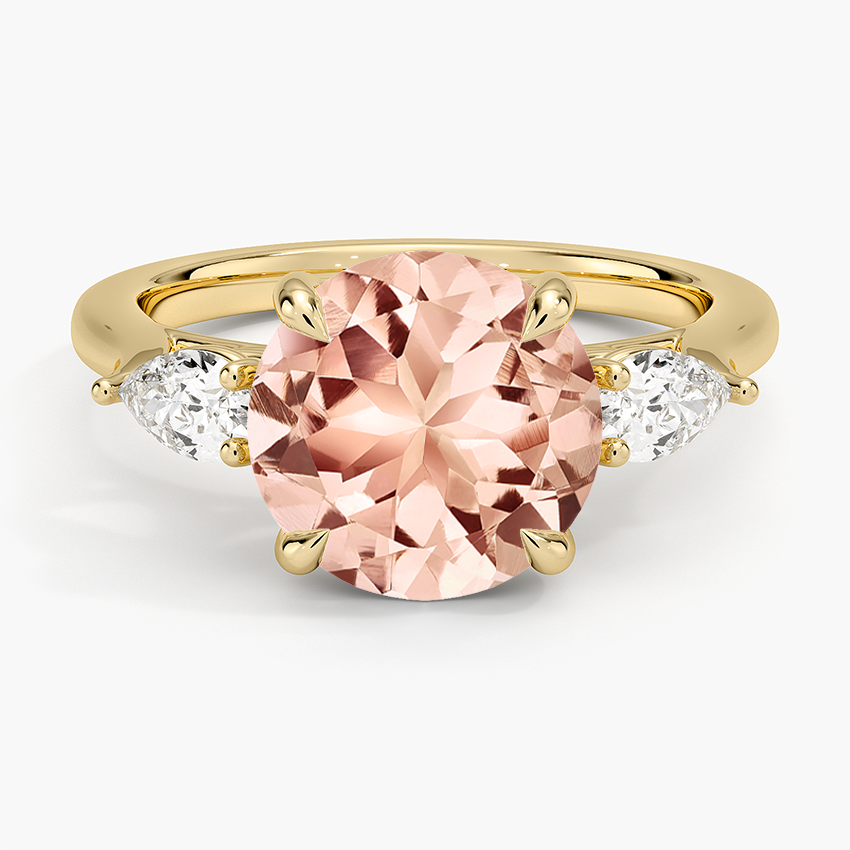 Morganite Opera Perfect Fit Diamond Ring in 14K Yellow Gold