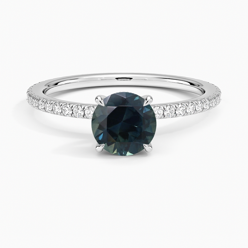 Sapphire Perfect Fit Hidden Halo Eternity Diamond Ring in 18K White Gold