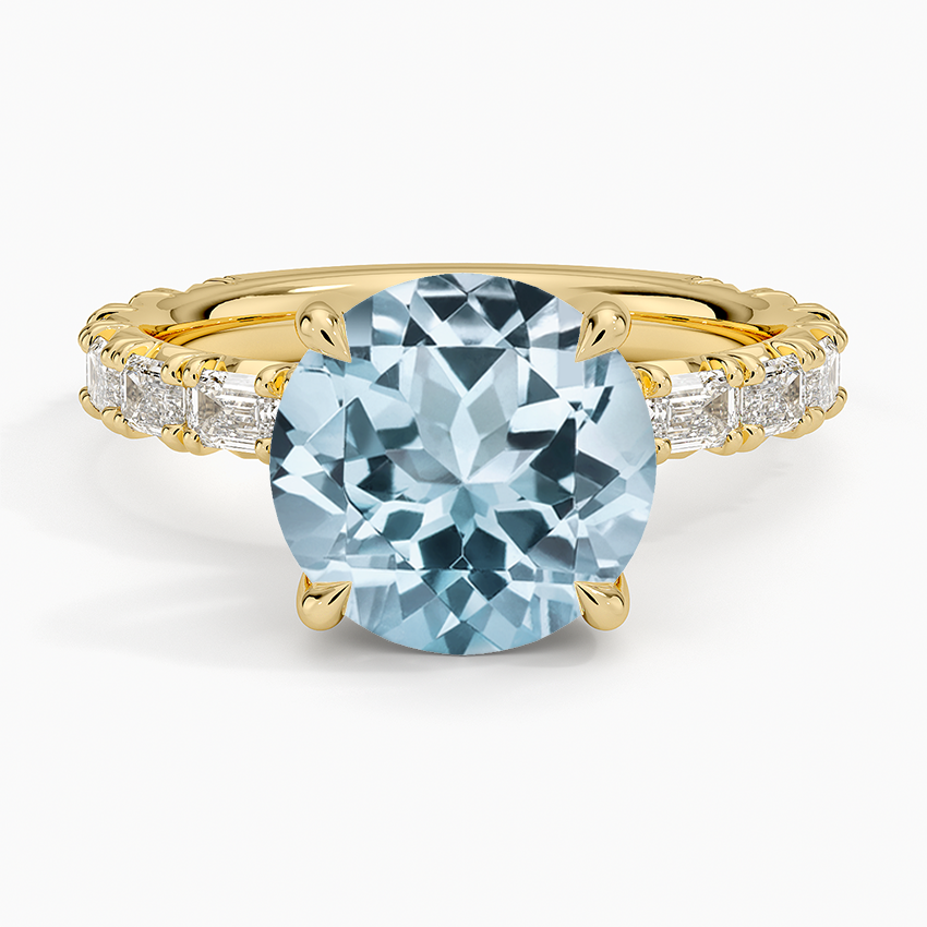 Aquamarine Nathalie Emerald-Cut Diamond Ring (3/4 ct. tw.) in 14K Yellow Gold