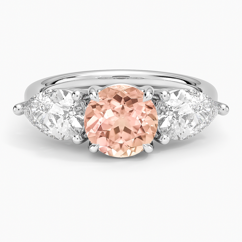Lab Grown Sapphire Luxe Opera Three Stone Diamond Ring (1 1/3 ct. tw.) in 18K White Gold