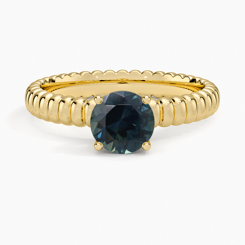 Sapphire Petra Textured Solitaire Ring in 18K Yellow Gold