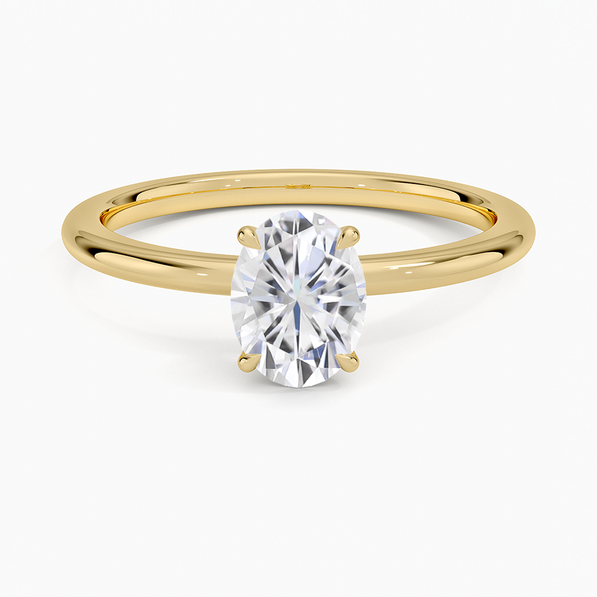 Moissanite 1.5mm Petite Elodie Ring in 18K Yellow Gold