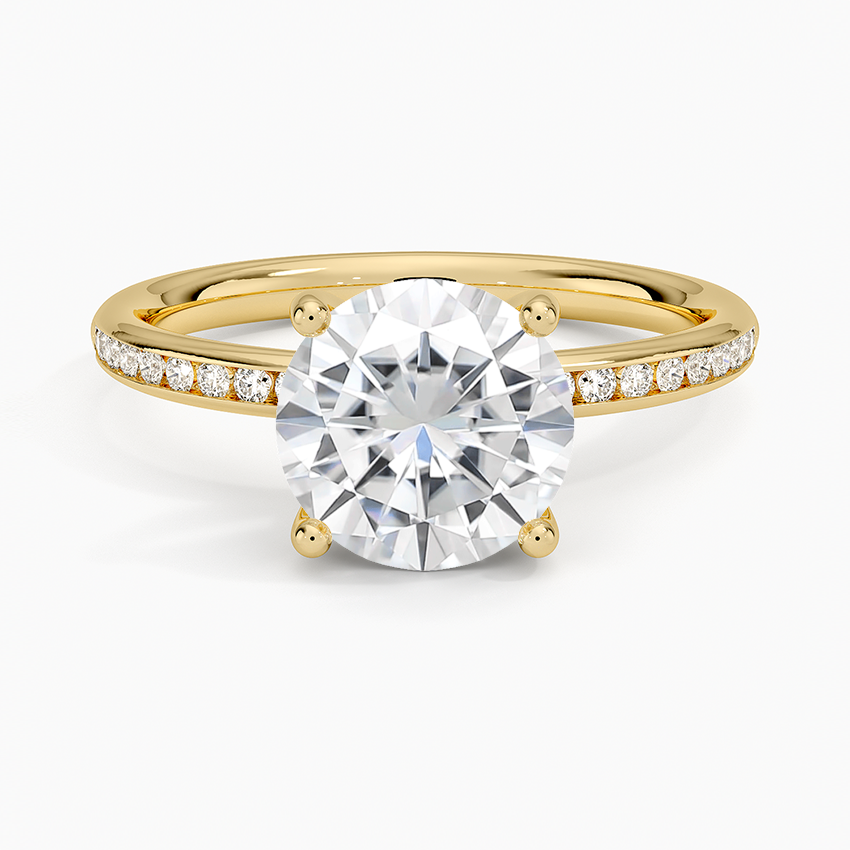 Moissanite Tabitha Channel Set Diamond Ring in 18K Yellow Gold