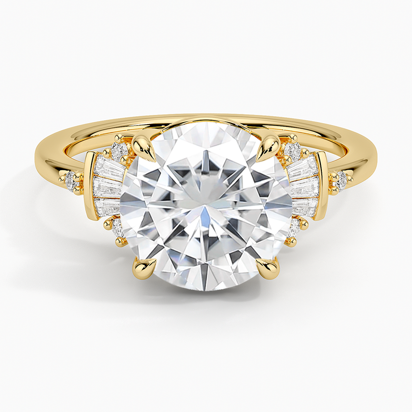 Moissanite Daphne Art Deco Ring (1/8 ct. tw.) in 14K Yellow Gold