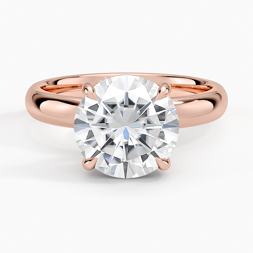 Moissanite Audrey Perfect Fit 3mm Solitaire Ring in 14K Rose Gold
