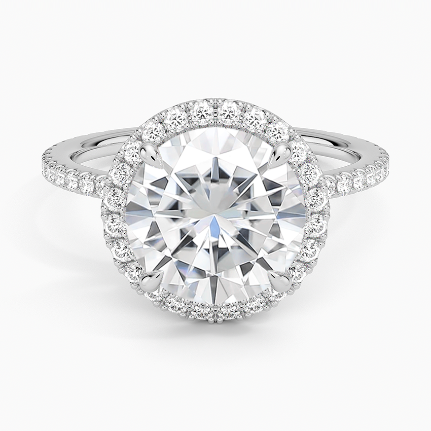 Moissanite Waverly Halo Diamond Ring (1/2 ct. tw.) in 14K White Gold