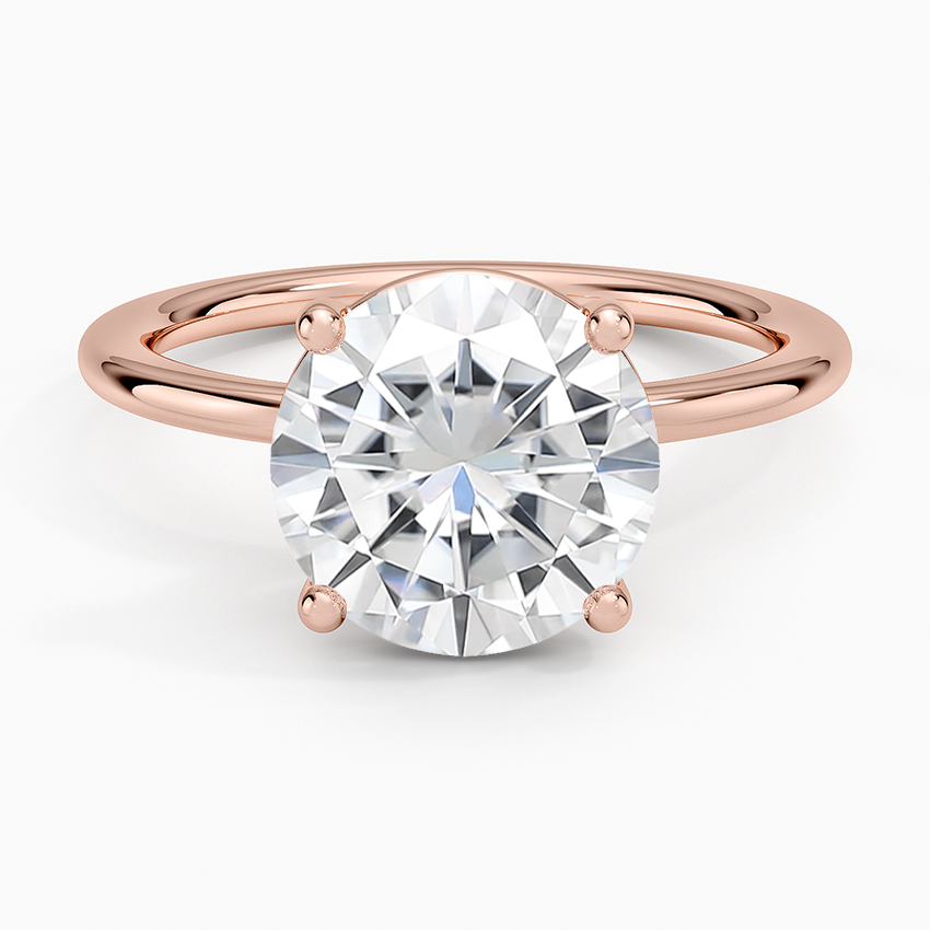 Moissanite Gwen Perfect Fit Solitaire Ring in 14K Rose Gold