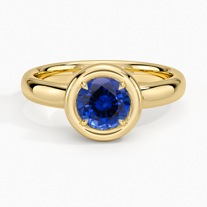 Sapphire Andrea Bezel Prong Ring in 18K Yellow Gold