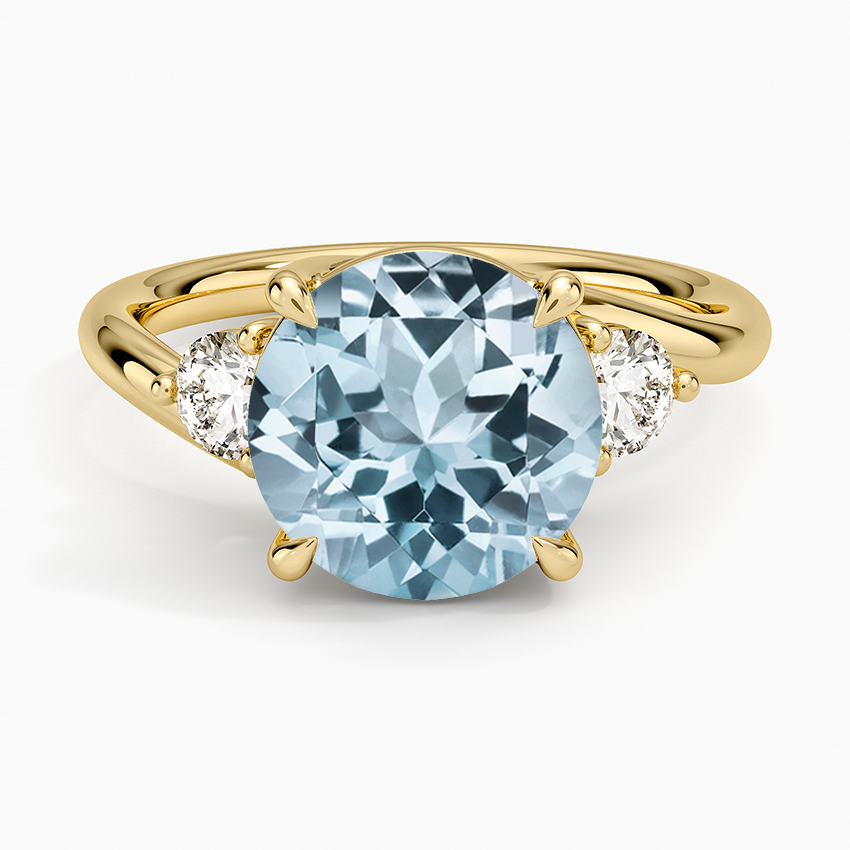 Aquamarine Atelier Three Stone Diamond Ring (1/3 ct. tw.) in 14K Yellow Gold