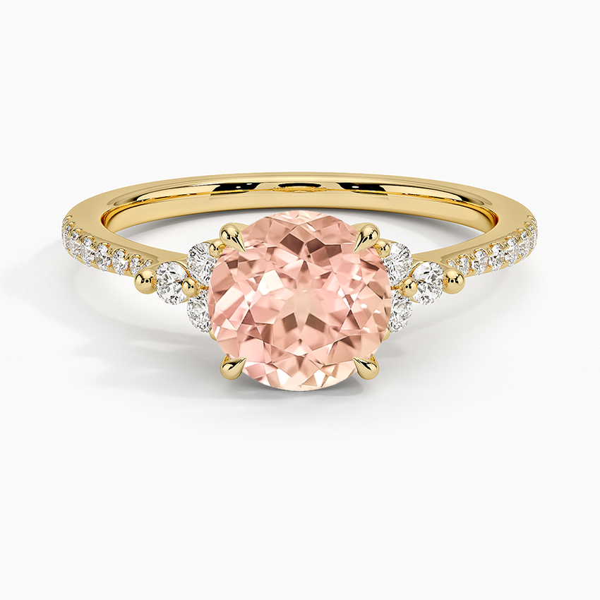 Lab Grown Sapphire Melody Pavé Diamond Ring in 18K Yellow Gold