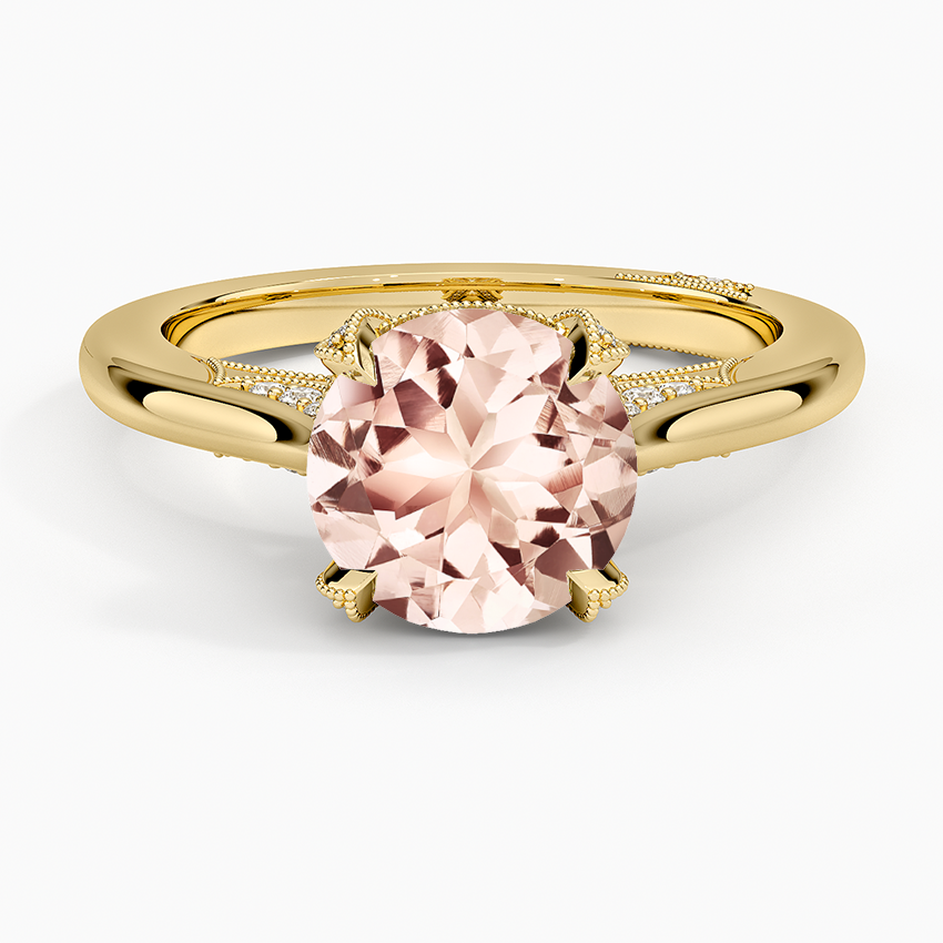 Morganite Simply Tacori Diamond Ring (1/8 ct. tw.) in 18K Yellow Gold