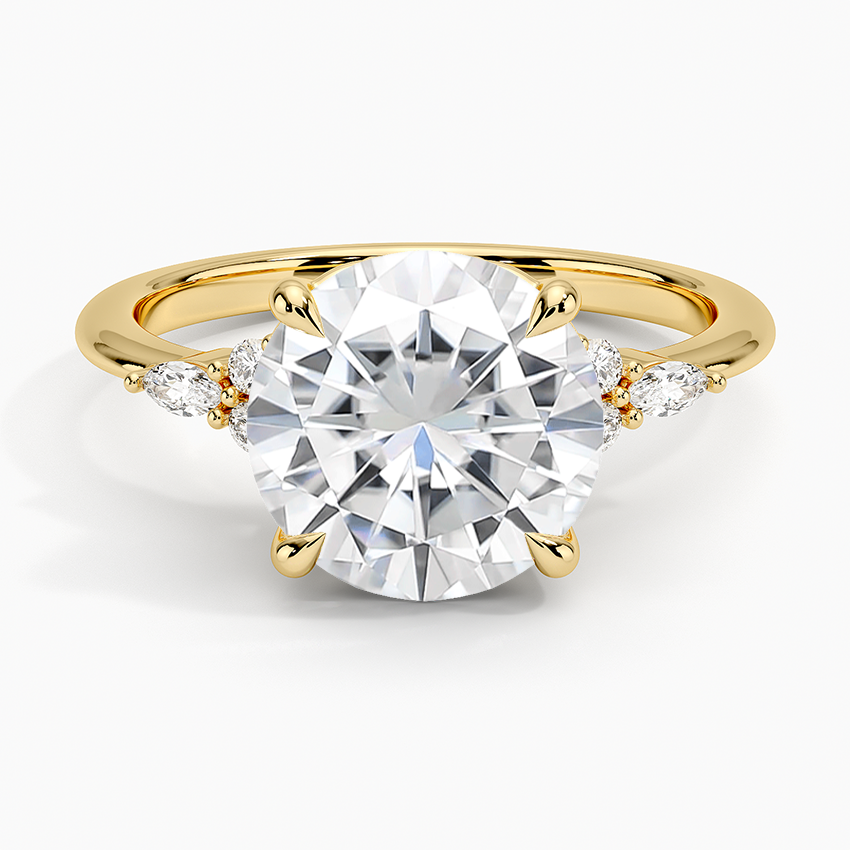 Moissanite Nadia Diamond Ring in 14K Yellow Gold