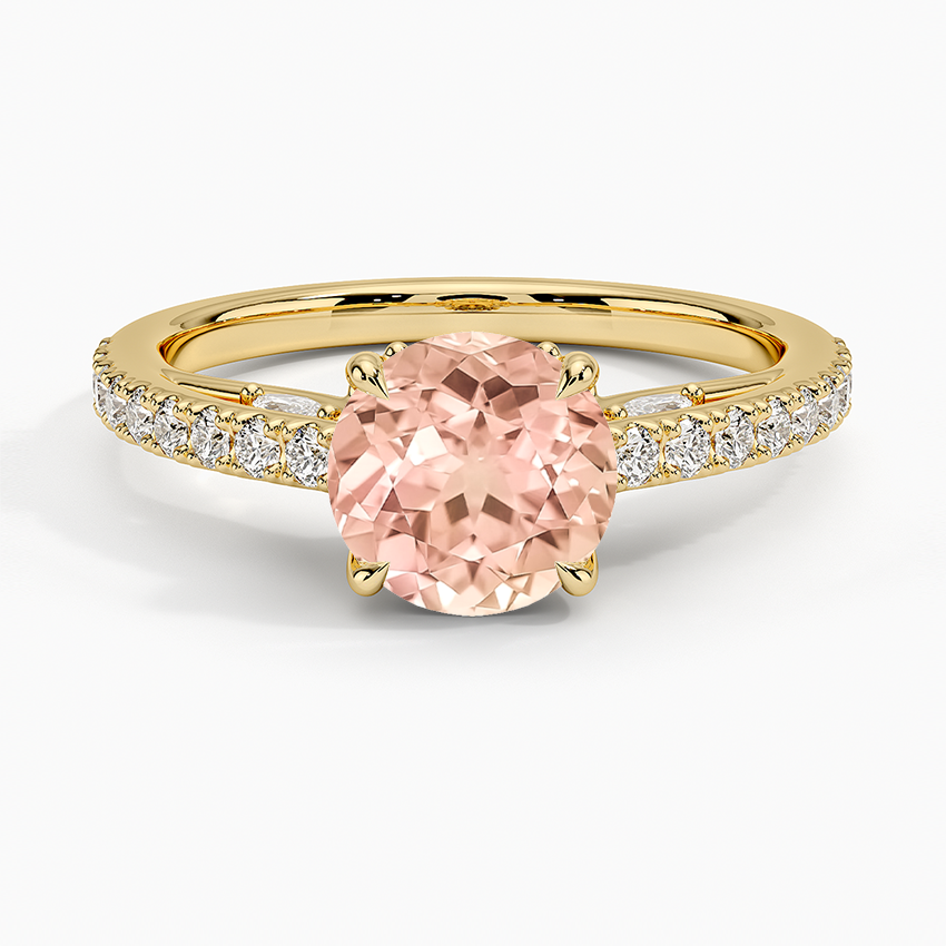 Lab Grown Sapphire Secret Garden Adorned Gallery Diamond Ring (1/2 ct. tw.) in 18K Yellow Gold