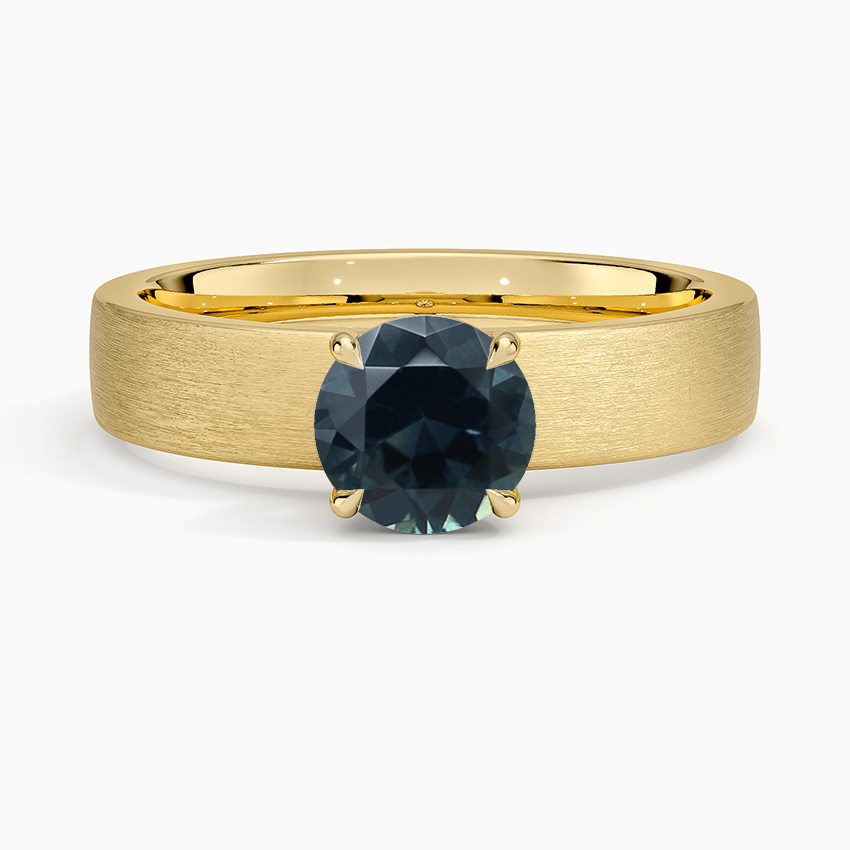Sapphire Peyton 4mm Satin Finish Solitaire Ring in 18K Yellow Gold