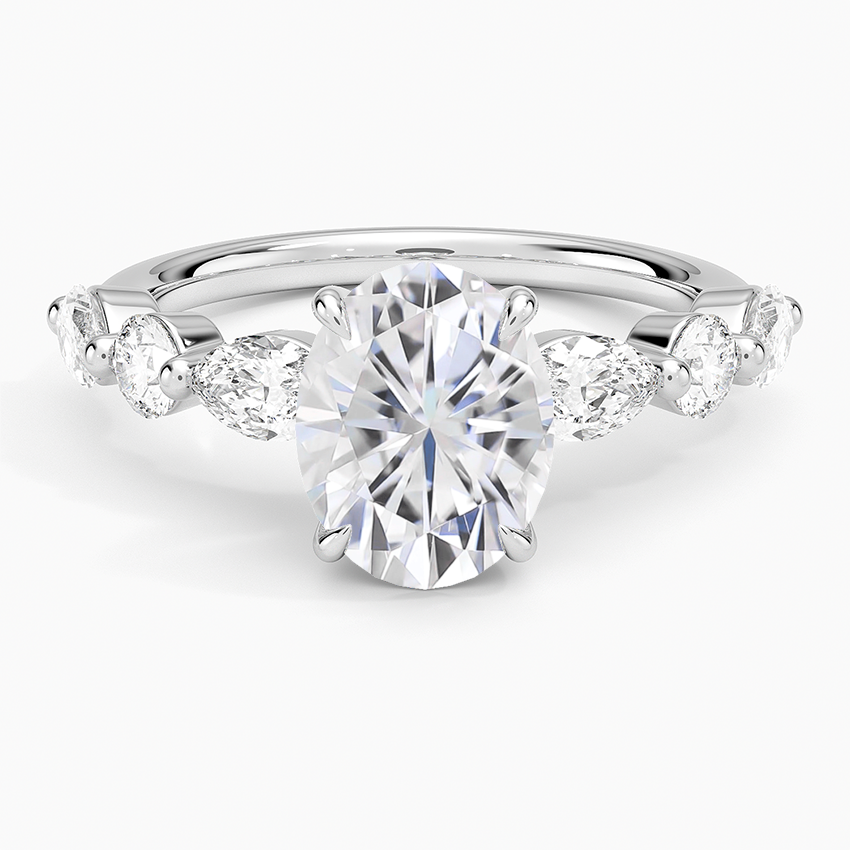 Moissanite Grand Versailles Diamond Ring in 18K White Gold