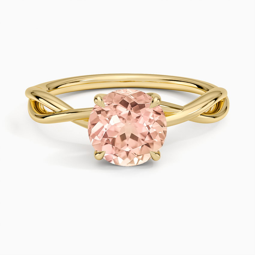 Lab Grown Sapphire Alya Twist Solitaire Ring in 14K Yellow Gold