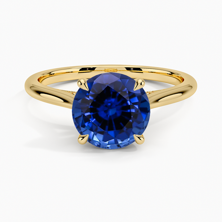 Lab Created Sapphire Dawn Diamond Ring in 18K Yellow Gold